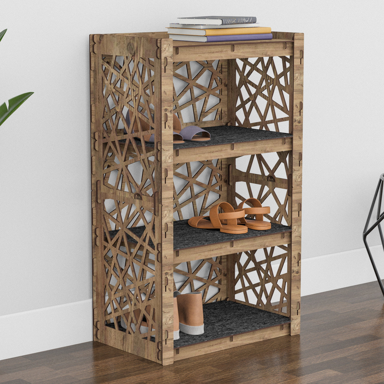 Narrow 4-tier Shoe Rack Crystals