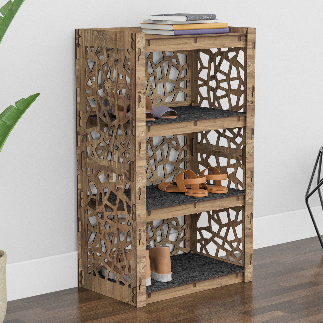 Narrow 4-tier Shoe Rack Stones