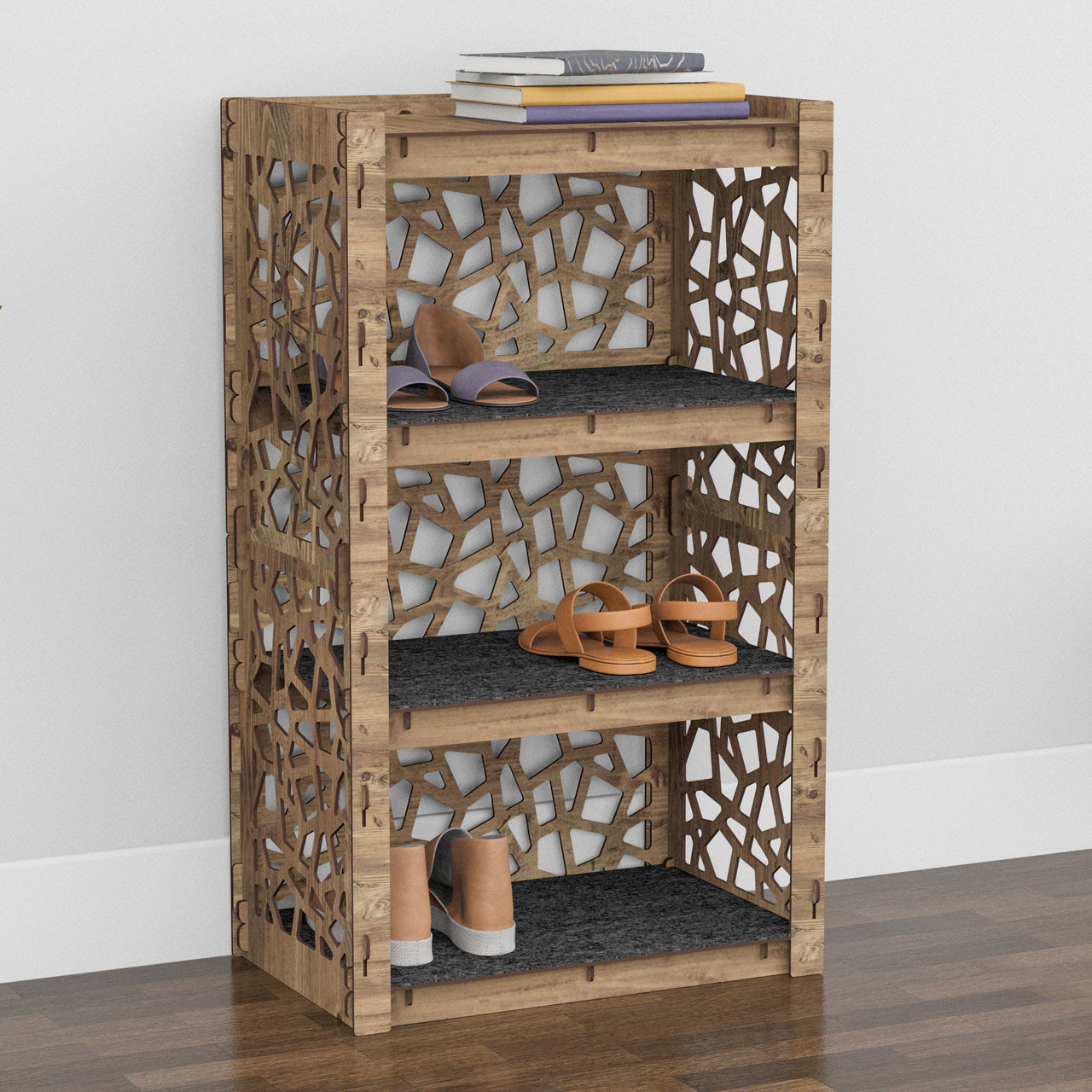 Narrow 4-tier Shoe Rack Stones