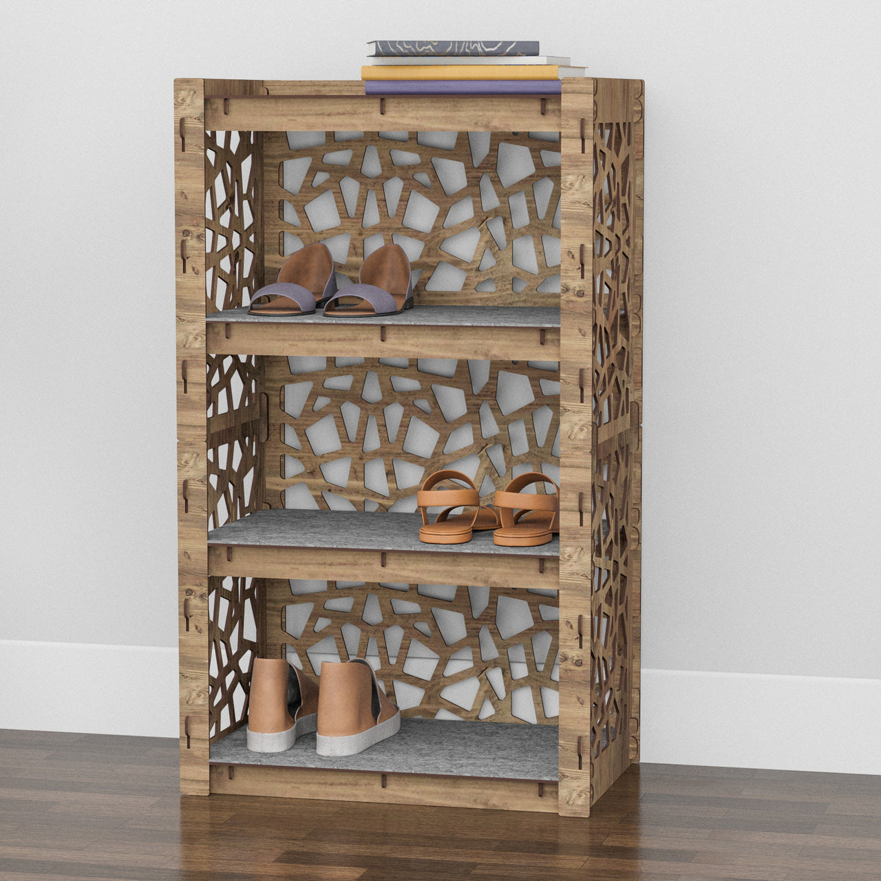 Narrow 4-tier Shoe Rack Stones