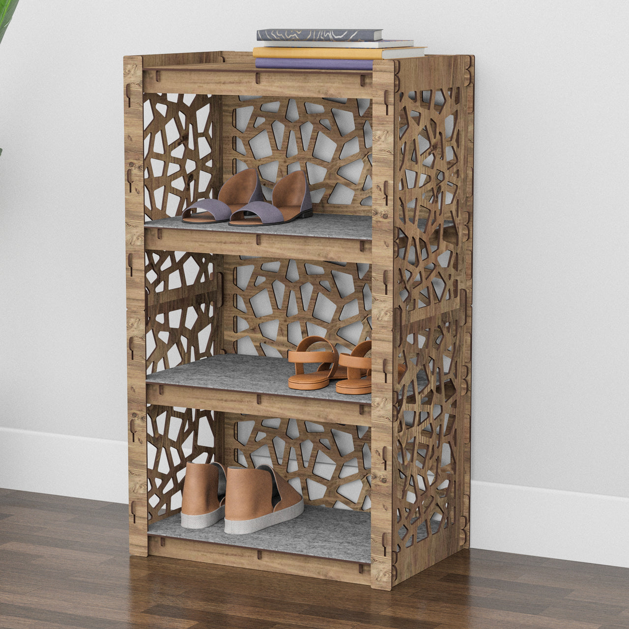 Narrow 4-tier Shoe Rack Stones