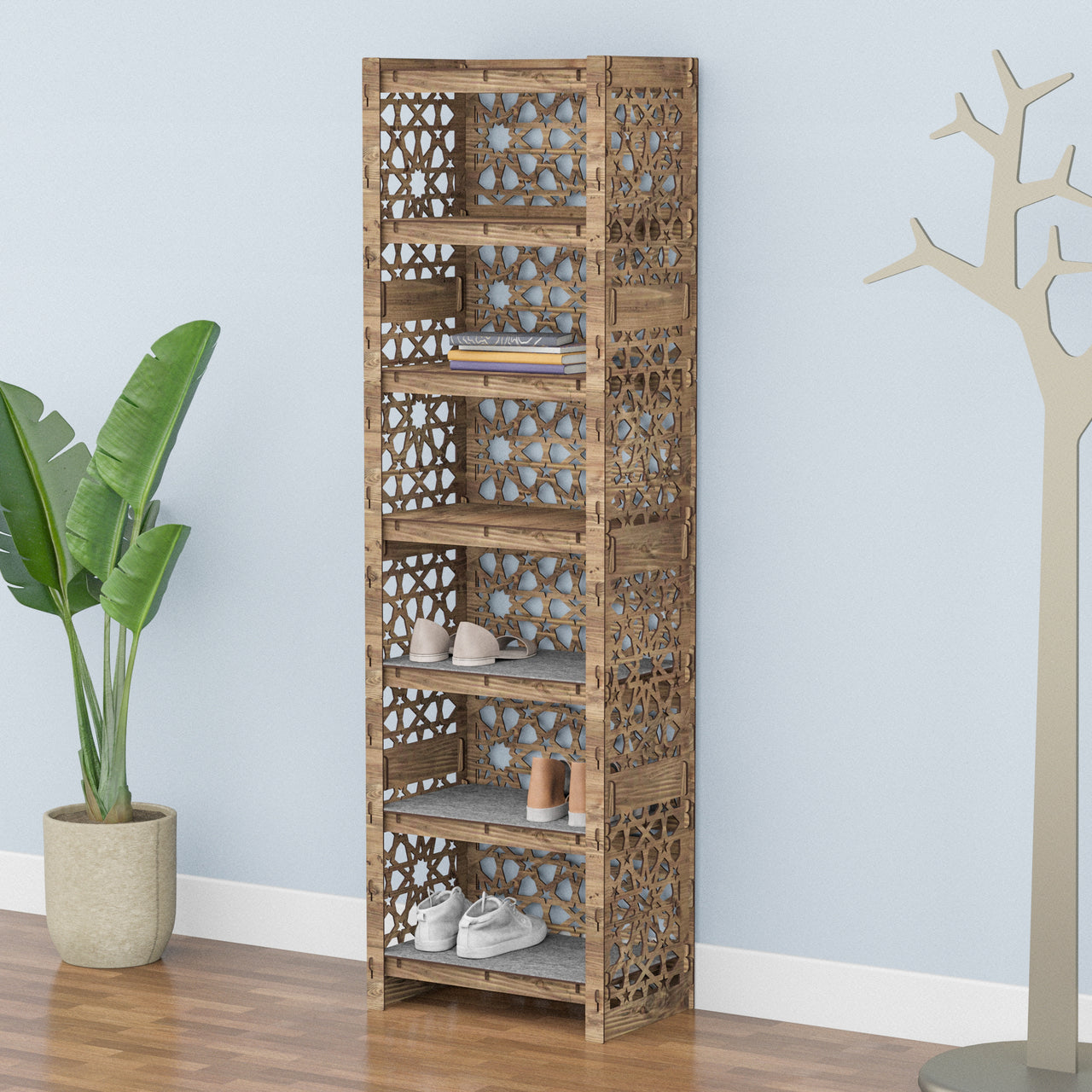 Tall Entryway Shoe Rack Arabic