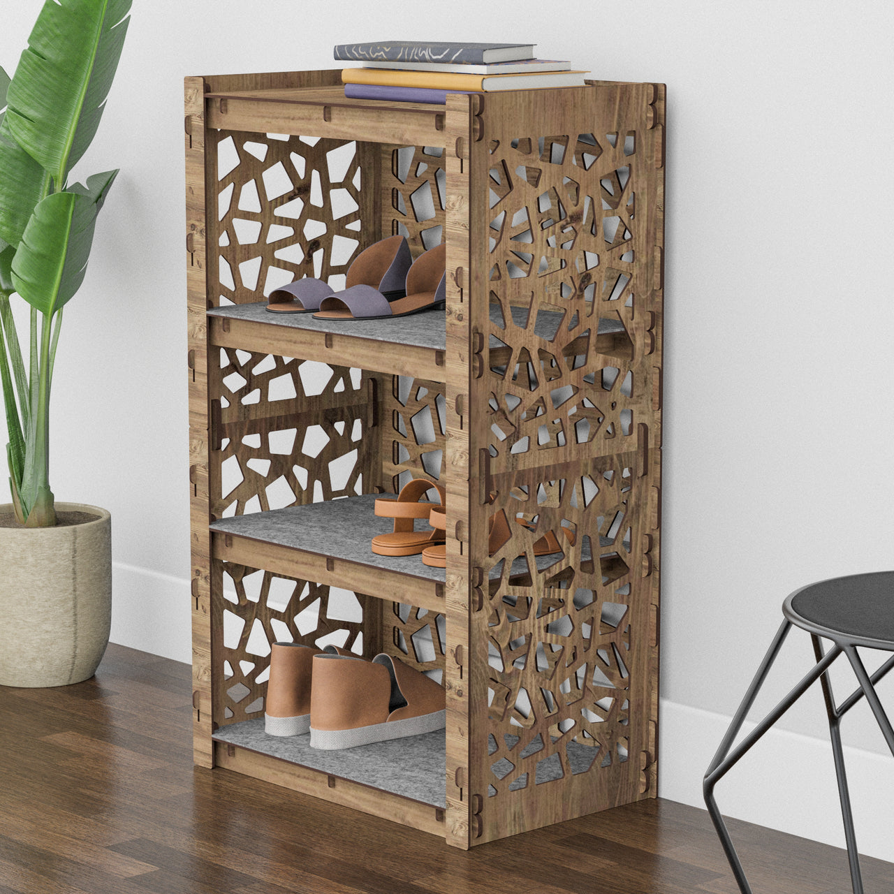 Narrow 4-tier Shoe Rack Stones