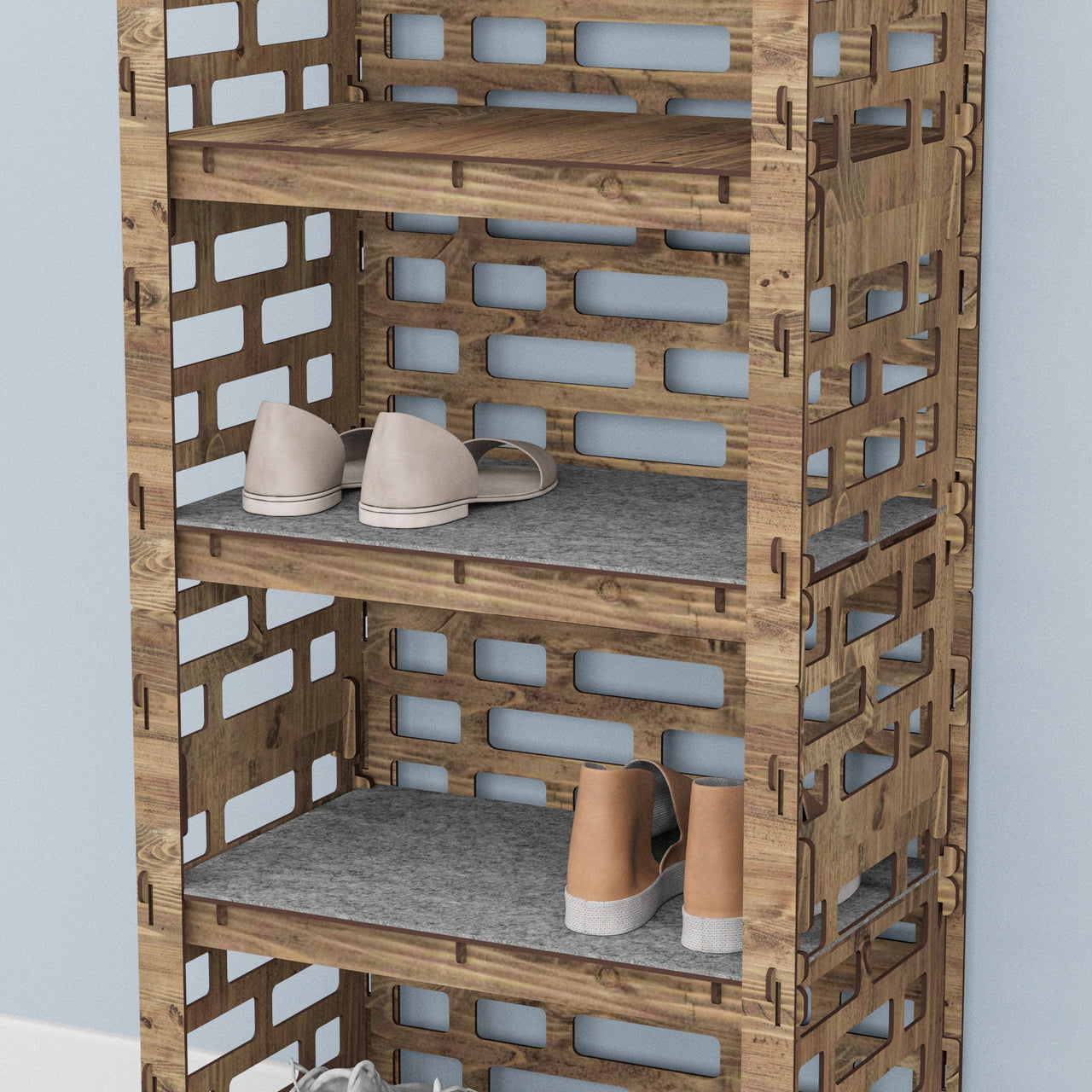 Tall Entryway Shoe Rack Brickwall