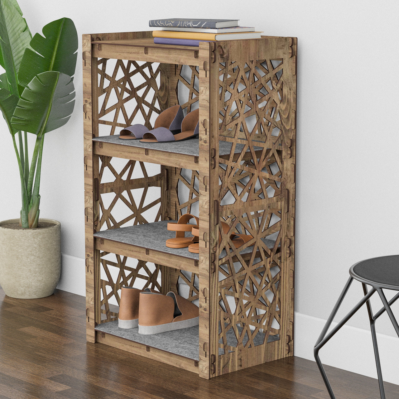 Narrow 4-tier Shoe Rack Crystals