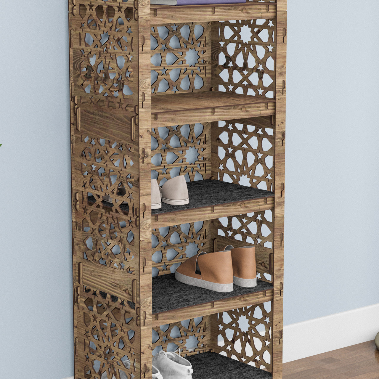 Tall Entryway Shoe Rack Arabic