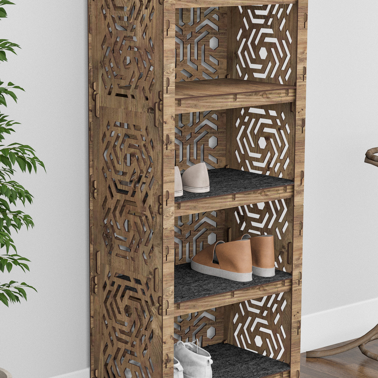 Tall Entryway Shoe Rack Solar