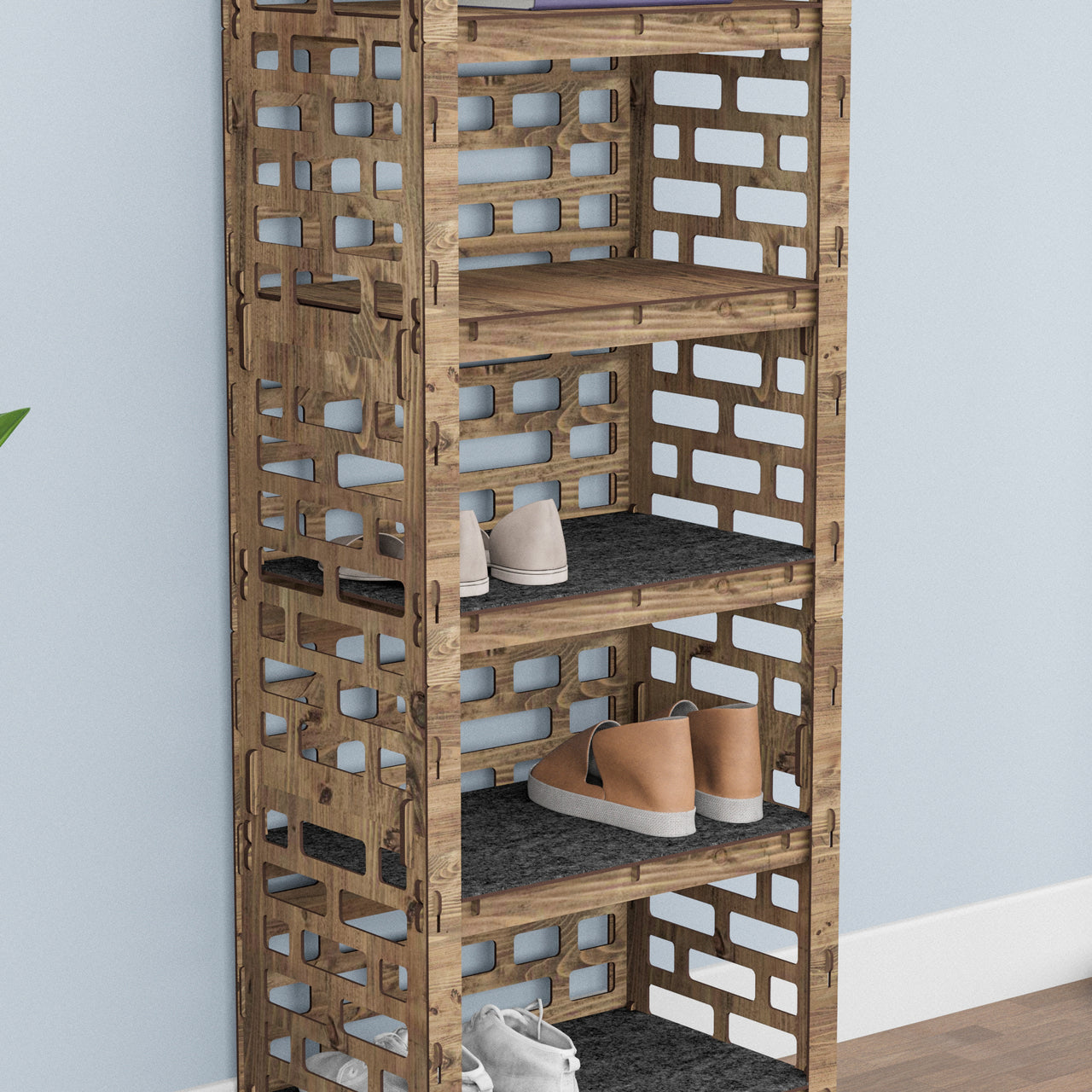 Tall Entryway Shoe Rack Brickwall