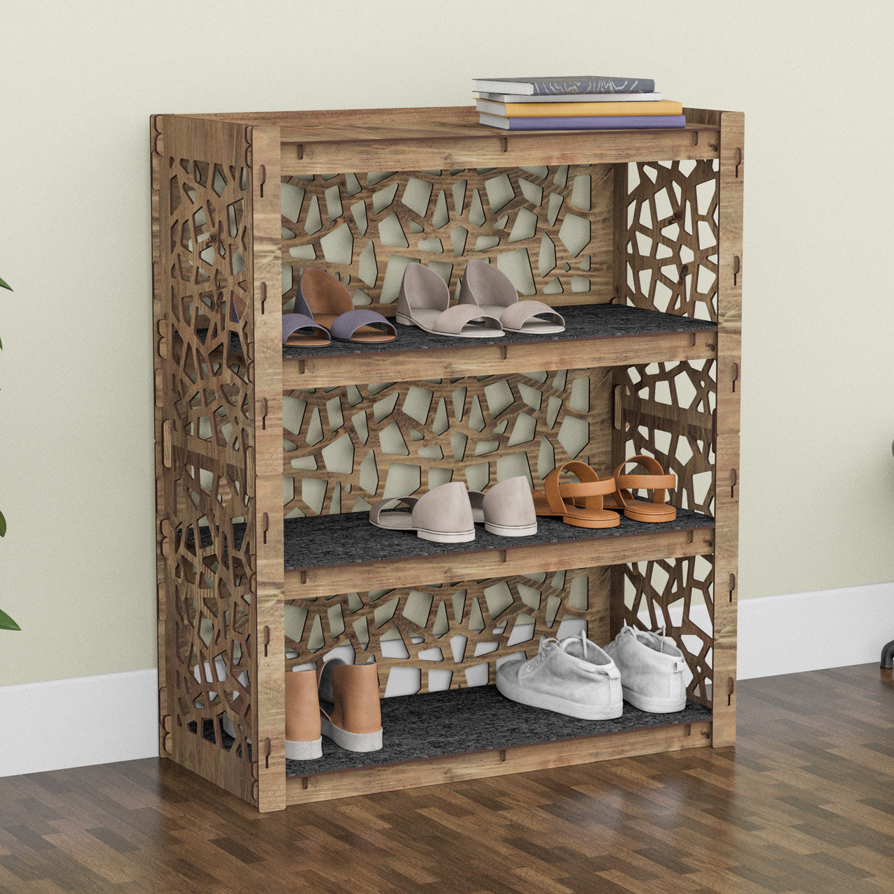 Entryway 4-tier Shoe Rack Stones