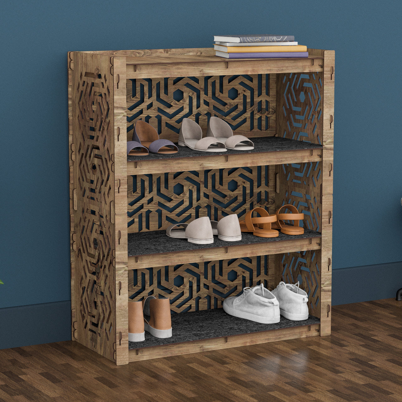 Entryway 4-tier Shoe Rack Solar