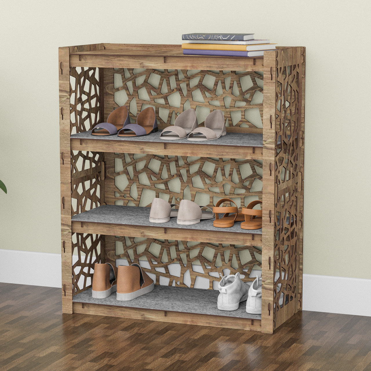 Entryway 4-tier Shoe Rack Stones