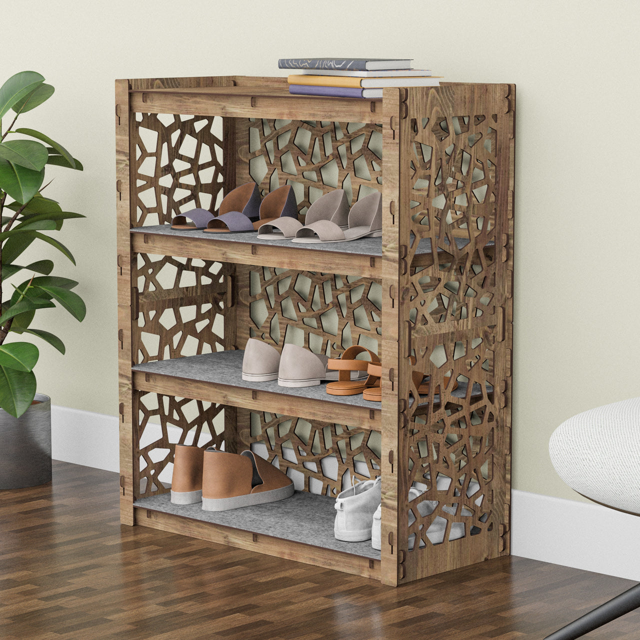 Entryway 4-tier Shoe Rack Stones