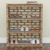 Thumbnail for Entryway 4-tier Shoe Rack Brickwall