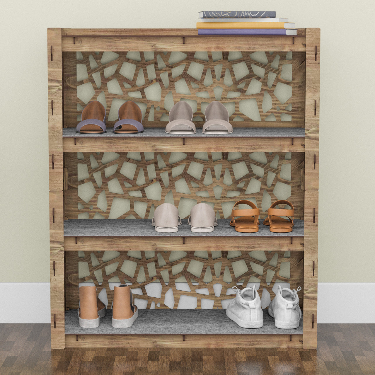 Entryway 4-tier Shoe Rack Stones