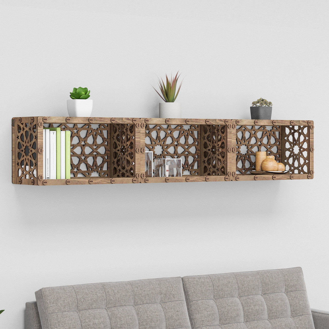 Arabic (with back) Wall Shelves 3pcs Set