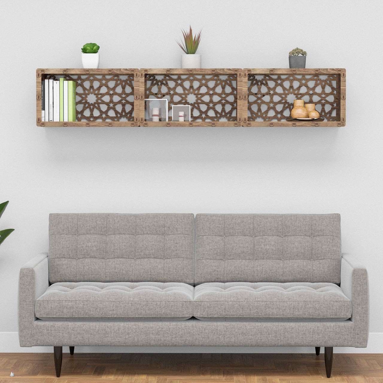 Arabic (with back) Wall Shelves 3pcs Set