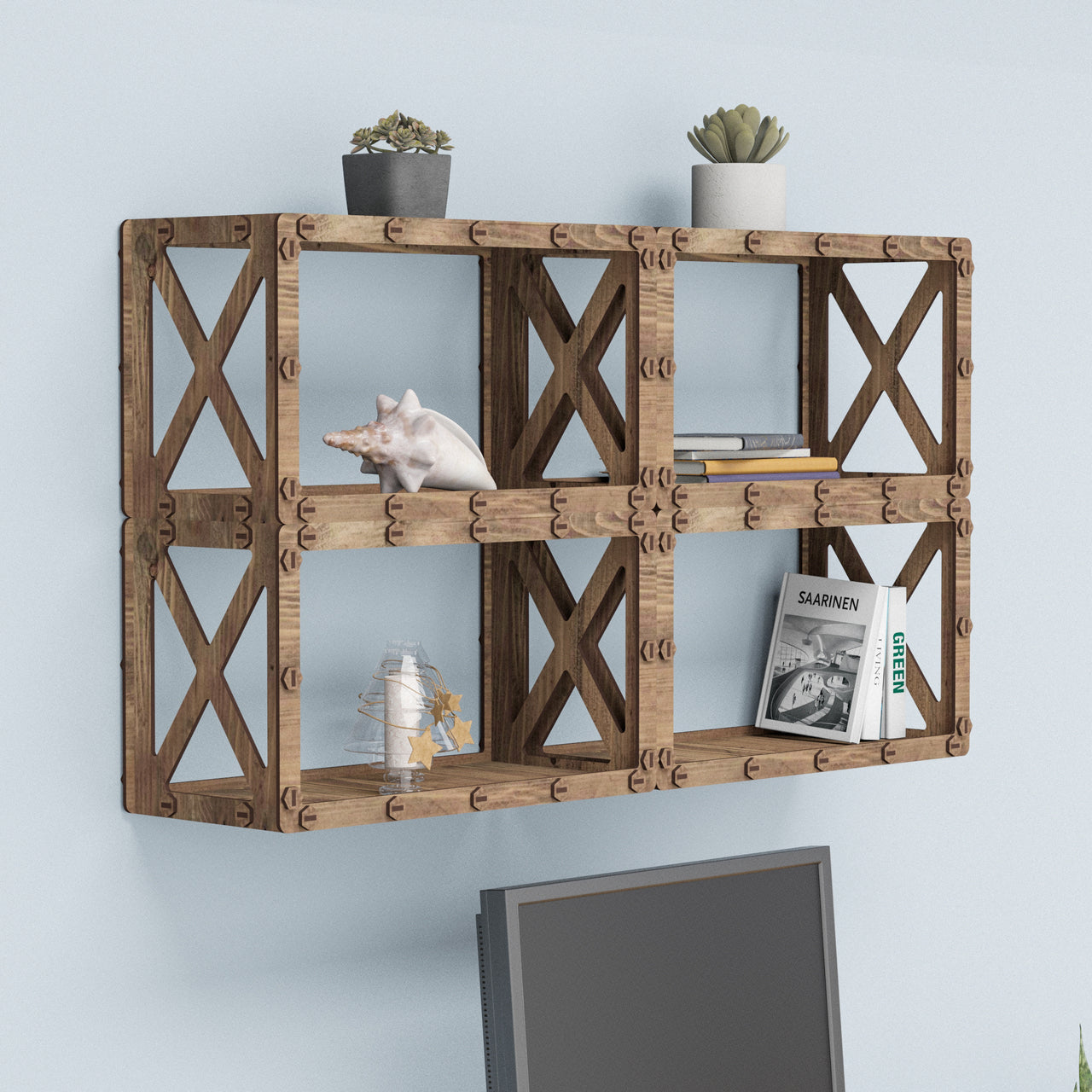 Cross Wall Shelves 4pcs Set