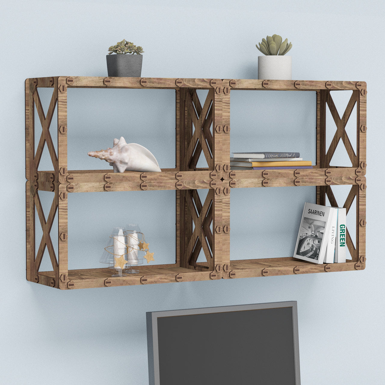 Cross Wall Shelves 4pcs Set