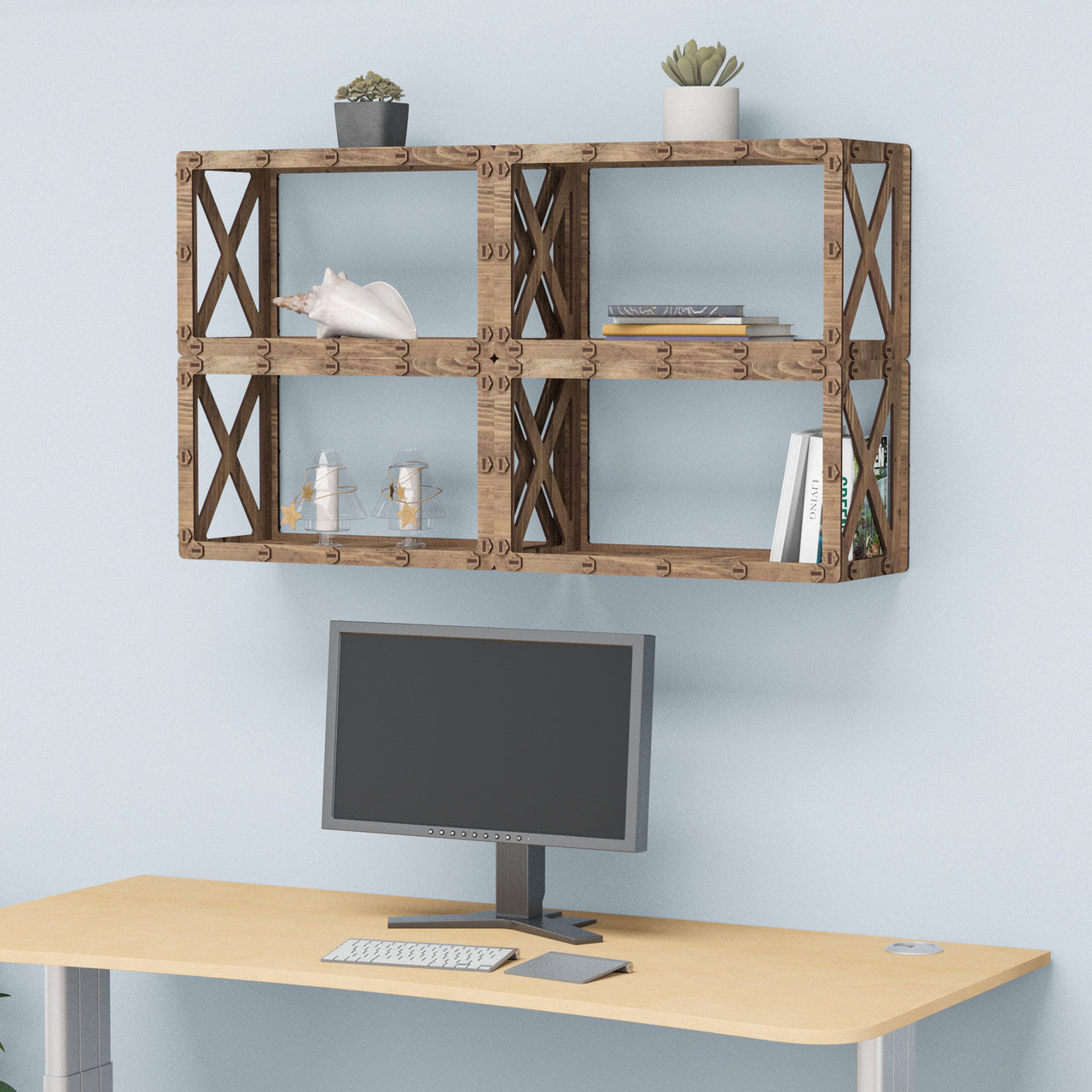 Cross Wall Shelves 4pcs Set