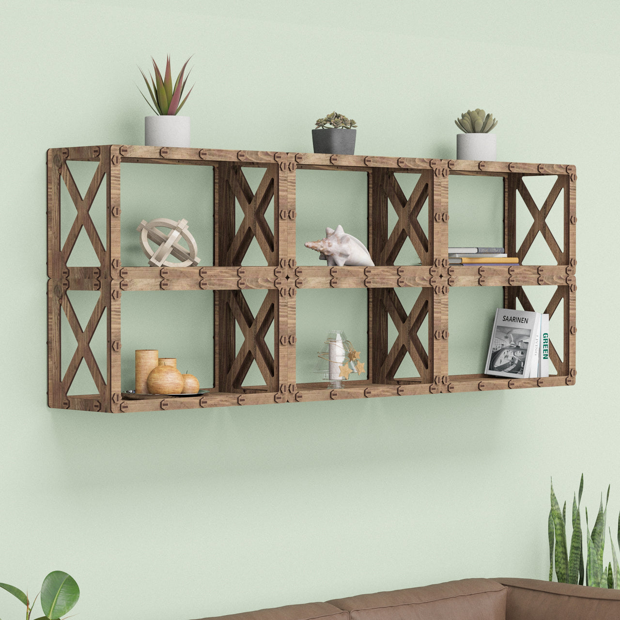 Cross Wall Shelves 6pcs Set