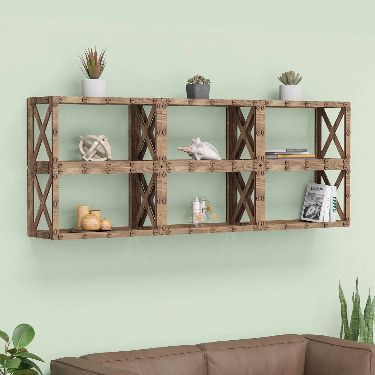 Cross Wall Shelves 6pcs Set