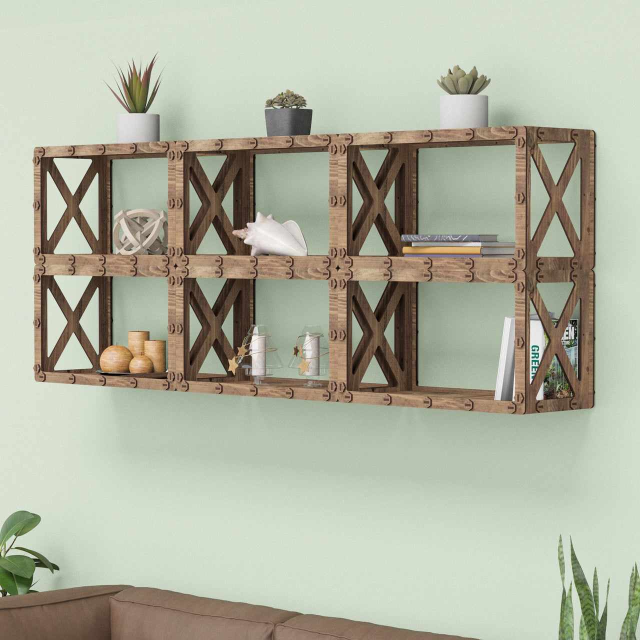 Cross Wall Shelves 6pcs Set