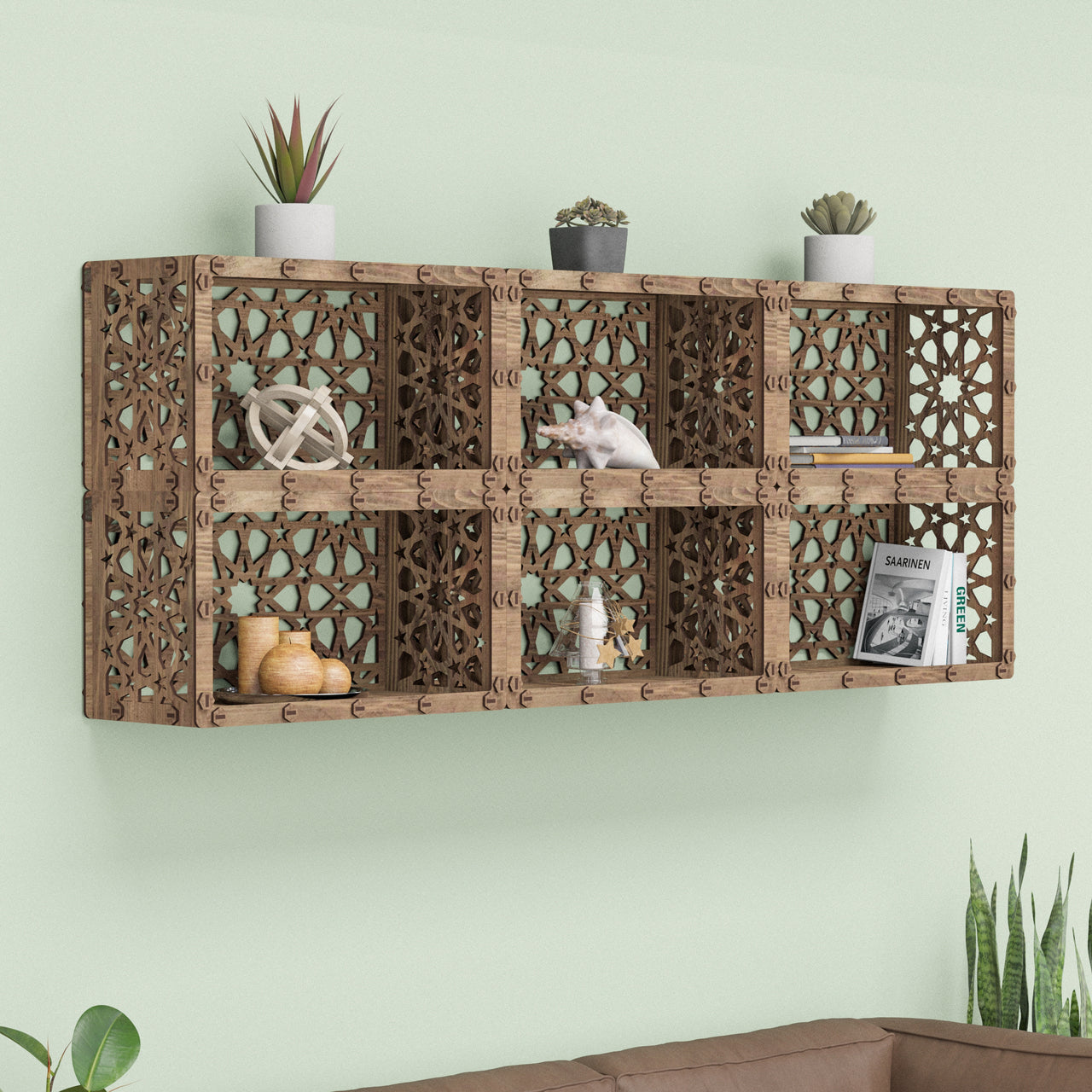 Arabic (with back) Wall Shelves 6pcs Set