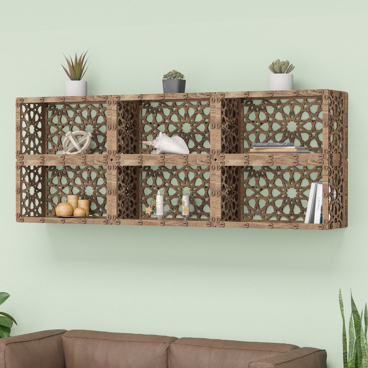 Arabic (with back) Wall Shelves 6pcs Set