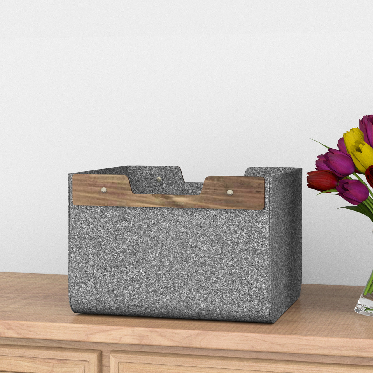 Felt Storage Basket, Unique Storage Bin, Felt Box