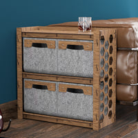 Thumbnail for Honeycomb Side Table, End Table 4 Drawers [4 SMALL GRAY BINS]