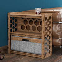 Thumbnail for Honeycomb Side Table, End Table 1 Drawer [1 LARGE GRAY BIN]