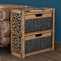 Thumbnail for Stones Side Table, End Table 2 Drawers [2 LARGE BLACK BIN]