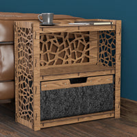 Thumbnail for Stones Side Table, End Table 1 Drawer [1 LARGE BLACK BIN]