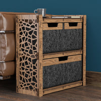 Thumbnail for Stones Side Table, End Table 3 Drawers [1L 2S BLACK BIN]