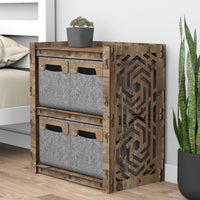 Thumbnail for Solar Bedside Table Nightstand 4 Drawers [4 SMALL GRAY BINS]