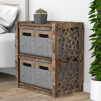 Thumbnail for Crystals Bedside Table Nightstand 4 Drawers [4 SMALL GRAY BINS]