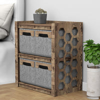 Thumbnail for Honeycomb Bedside Table Nightstand 4 Drawers [4 SMALL GRAY BINS]