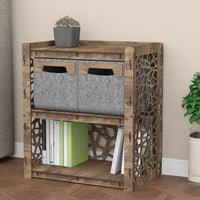 Thumbnail for Stones Bedside Table Nightstand 2 Drawers [2 SMALL GRAY BINS]