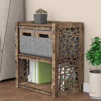 Thumbnail for Stones Bedside Table Nightstand 2 Drawers [2 SMALL GRAY BINS]