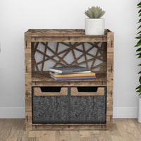 Thumbnail for Crystals Bedside Table Nightstand 2 Drawers [2 SMALL BLACK BINS]