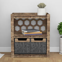 Thumbnail for Honeycomb Bedside Table Nightstand 2 Drawers [2 SMALL BLACK BINS]