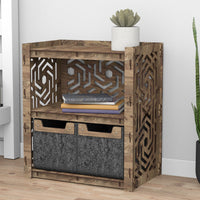 Thumbnail for Solar Bedside Table Nightstand 2 Drawers [2 SMALL BLACK BINS]