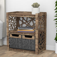 Thumbnail for Crystals Bedside Table Nightstand 2 Drawers [2 SMALL BLACK BINS]