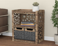 Thumbnail for Arabic Bedside Table Nightstand 2 Drawers [2 SMALL BLACK BINS]