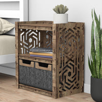 Thumbnail for Solar Bedside Table Nightstand 2 Drawers [2 SMALL BLACK BINS]