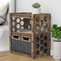 Thumbnail for Honeycomb Bedside Table Nightstand 2 Drawers [2 SMALL BLACK BINS]