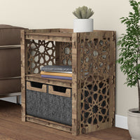 Thumbnail for Arabic Bedside Table Nightstand 2 Drawers [2 SMALL BLACK BINS]