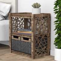 Thumbnail for Crystals Bedside Table Nightstand 2 Drawers [2 SMALL BLACK BINS]