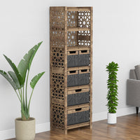 Thumbnail for Arabic Tall 6 Drawer Storage Tower [2L 4S BLACK BINS]