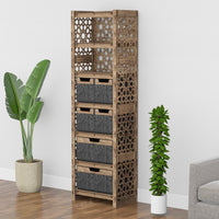 Thumbnail for Arabic Tall 6 Drawer Storage Tower [2L 4S BLACK BINS]